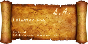 Leimeter Aba névjegykártya